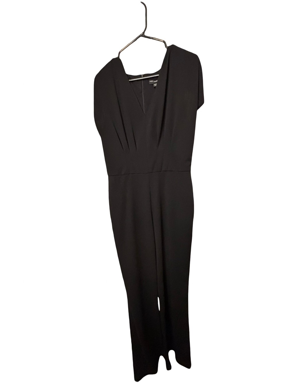 Maggy London Modern Minimalist Corporate Black Puff-Sleeve Jumpsuit Size 6 - Picture 2 of 10